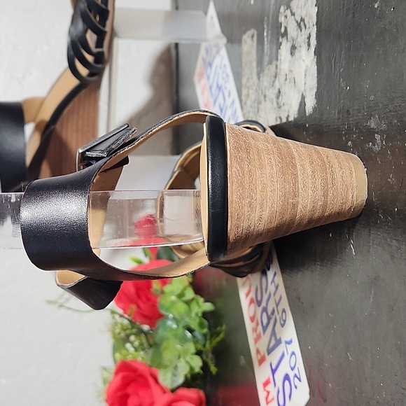 SUSINA Black Woven Strap Sandal Wedge 7.5M - Picture 5 of 15